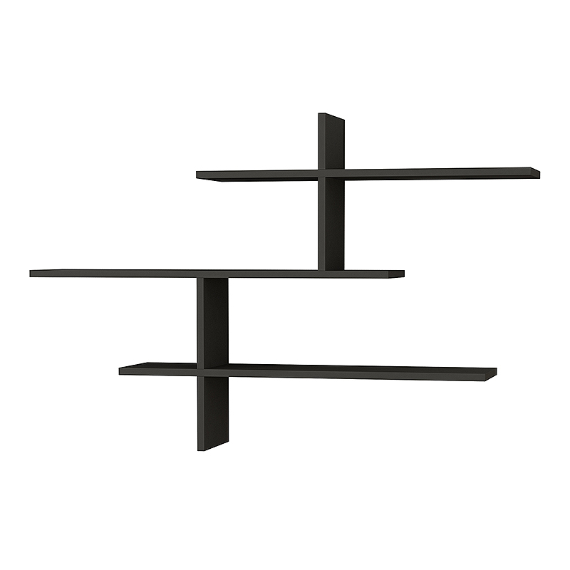 Ραφιέρα τοίχου Leo Megapap χρώμα ανθρακί 123x22x80εκ.