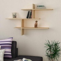 Ραφιέρα τοίχου Leo Megapap χρώμα sapphire oak 123x22x80εκ.