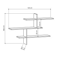 Ραφιέρα τοίχου Leo Megapap χρώμα sapphire oak 123x22x80εκ.