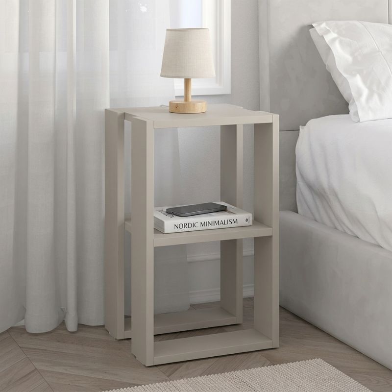 Κομοδίνο - Τραπεζάκι βοηθητικό Lonie Megapap χρώμα sandstone 34x30x55εκ.