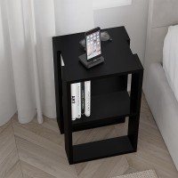 Κομοδίνο - Τραπεζάκι βοηθητικό Lonie Megapap χρώμα μαύρο 34x30x55εκ.