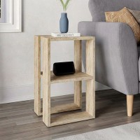Κομοδίνο - Τραπεζάκι βοηθητικό Lonie Megapap χρώμα travertine 34x30x55εκ.