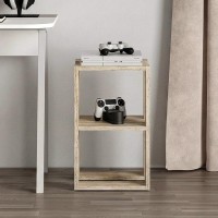 Κομοδίνο - Τραπεζάκι βοηθητικό Lonie Megapap χρώμα travertine 34x30x55εκ.