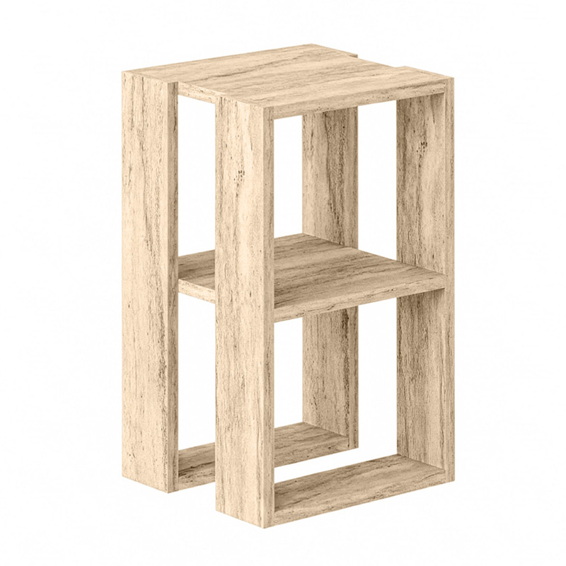 Κομοδίνο - Τραπεζάκι βοηθητικό Lonie Megapap χρώμα travertine 34x30x55εκ.
