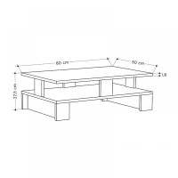 Τραπεζάκι σαλονιού Mansu Megapap χρώμα sapphire oak 80x50x27εκ.