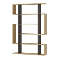 Βιβλιοθήκη Mito Megapap χρώμα sapphire oak - ανθρακί 108x25x161εκ.