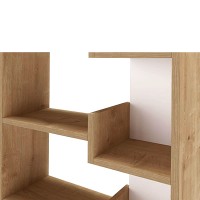 Βιβλιοθήκη Oppa Megapap χρώμα sapphire oak/λευκό 60x22x162εκ.