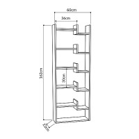 Βιβλιοθήκη Oppa Megapap χρώμα sapphire oak/λευκό 60x22x162εκ.