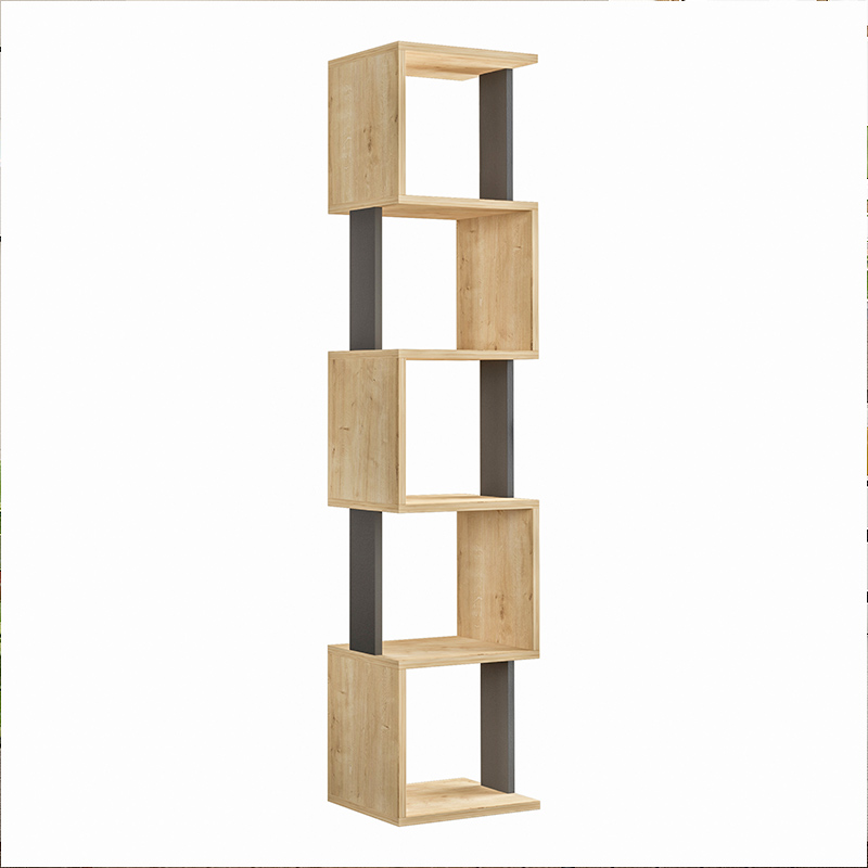 Βιβλιοθήκη Piri Megapap χρώμα sapphire oak/ανθρακί 35x30x161εκ.