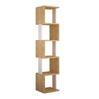 Βιβλιοθήκη Piri Megapap χρώμα sapphire oak/λευκό 35x30x161εκ.