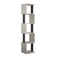 Βιβλιοθήκη Piri Megapap χρώμα λευκό αντικέ - ανθρακί 35x30x161εκ.