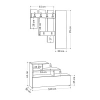 Έπιπλο εισόδου Vesty Megapap χρώμα sapphire oak 100x30x61εκ.