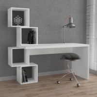 Γραφείο εργασίας Balance Megapap χρώμα λευκό 153,5x60x140εκ