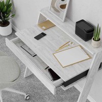 Γραφείο εργασίας Cowork Megapap χρώμα λευκό αντικέ 94x50x91εκ.