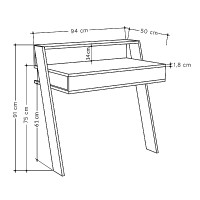 Γραφείο εργασίας Cowork Megapap χρώμα sapphire oak 94x50x91εκ.