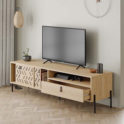 Έπιπλο τηλεόρασης Dionysos Megapap χρώμα sapphire oak 170x45x48,6εκ.
