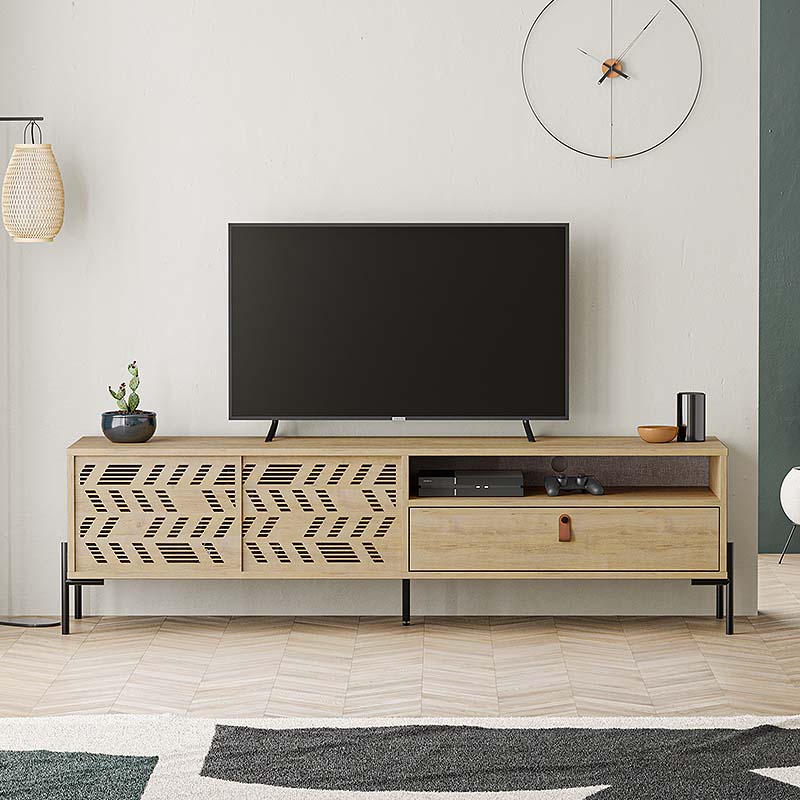 Έπιπλο τηλεόρασης Dionysos Megapap χρώμα sapphire oak 170x45x48,6εκ.