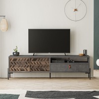 Έπιπλο τηλεόρασης Dionysos Megapap χρώμα γκρι ρετρό 170x45x48,6εκ.