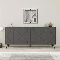 Μπουφές Dune Megapap χρώμα ανθρακί 184x35x77,4εκ.