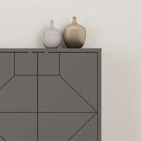 Μπουφές Dune Megapap χρώμα ανθρακί 184x35x77,4εκ.