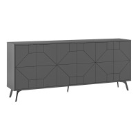 Μπουφές Dune Megapap χρώμα ανθρακί 184x35x77,4εκ.