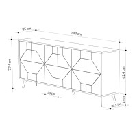Μπουφές Dune Megapap χρώμα ανθρακί 184x35x77,4εκ.