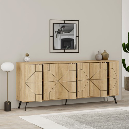 Μπουφές Dune Megapap χρώμα sapphire oak 184x35x77,4εκ.