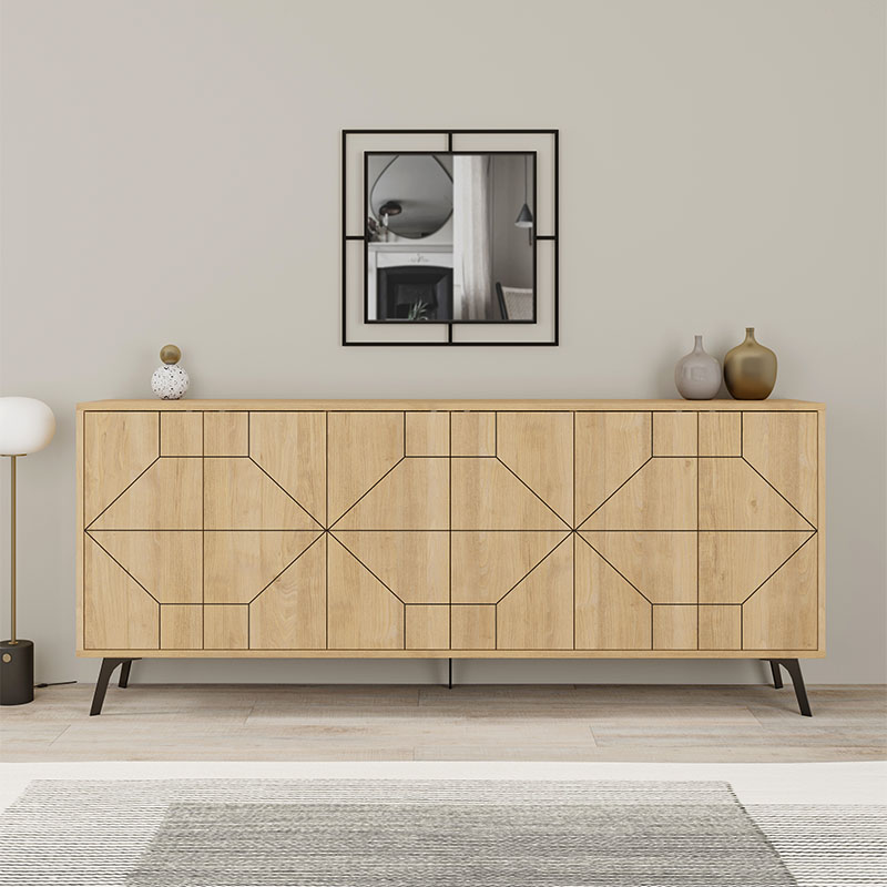 Μπουφές Dune Megapap χρώμα sapphire oak 184x35x77,4εκ.