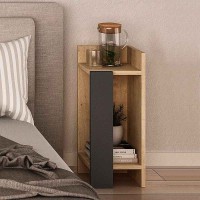 Κομοδίνο Elos Megapap σετ 2 τεμαχίων χρώμα sapphire oak - ανθρακί 25x27x60εκ.