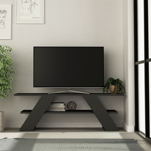 Έπιπλο τηλεόρασης Farfalla Megapap χρώμα ανθρακί 120x33,5x40εκ.