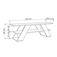 Έπιπλο τηλεόρασης Farfalla Megapap χρώμα sapphire oak 120x33,5x40εκ.