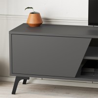 Έπιπλο τηλεόρασης Fiona Megapap χρώμα ανθρακί 180x35,6x48εκ.