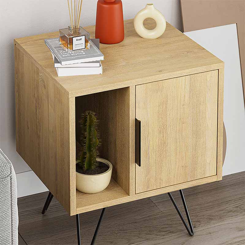 Κομοδίνο Glynn Megapap χρώμα sapphire oak 50,2x44,6x60εκ.