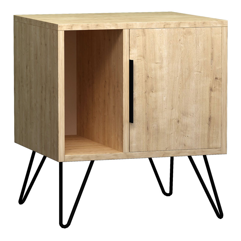 Κομοδίνο Glynn Megapap χρώμα sapphire oak 50,2x44,6x60εκ.