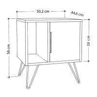 Κομοδίνο Glynn Megapap χρώμα sapphire oak 50,2x44,6x60εκ.