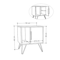 Κομοδίνο Glynn Megapap χρώμα sapphire oak 50,2x44,6x60εκ.