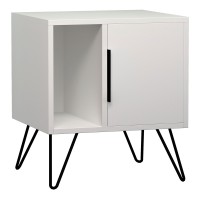 Κομοδίνο Glynn Megapap χρώμα λευκό 50,2x44,6x60εκ.