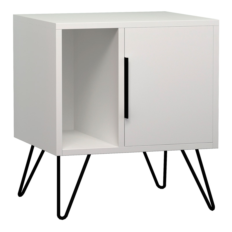 Κομοδίνο Glynn Megapap χρώμα λευκό 50,2x44,6x60εκ.