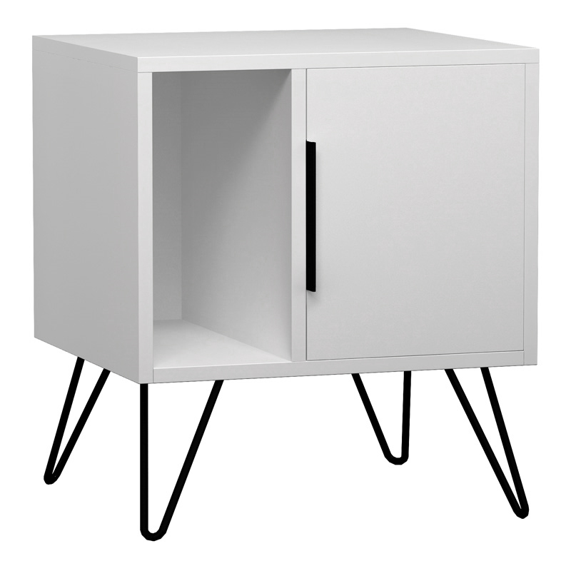 Κομοδίνο Glynn Megapap χρώμα λευκό 50,2x44,6x60εκ.