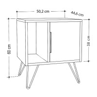 Κομοδίνο Glynn Megapap χρώμα ανοιχτό καρυδί 50,2x44,6x60εκ.