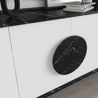 Μπουφές Gora Megapap χρώμα μαύρο εφέ μαρμάρου - λευκό 180x35,6x82εκ.