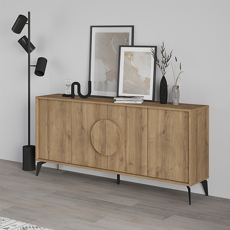 Μπουφές Gora Megapap χρώμα ανοιχτό καρυδί 180x35,6x82εκ.