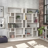 Βιβλιοθήκη Karmato Megapap χρώμα λευκό 96x25,5x168,5εκ.