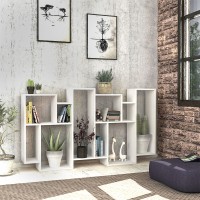 Βιβλιοθήκη Karmato Megapap χρώμα λευκό 96x25,5x168,5εκ.