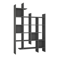 Βιβλιοθήκη Manco Megapap χρώμα ανθρακί 122x25,5x188εκ.