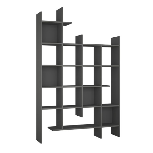 Βιβλιοθήκη Manco Megapap χρώμα ανθρακί 122x25,5x188εκ.
