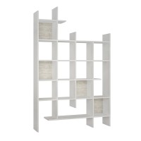 Βιβλιοθήκη Manco Megapap χρώμα λευκό 122x25,5x188εκ.