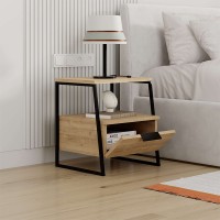 Κομοδίνο Pal Megapap χρώμα sapphire oak 45x40x50εκ.