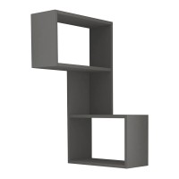 Ραφιέρα τοίχου γωνιακή Part Megapap χρώμα ανθρακί 47x20x82εκ.