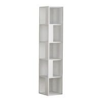 Βιβλιοθήκη γωνιακή Piano Megapap χρώμα λευκό 31,4x31,4x158,9εκ.